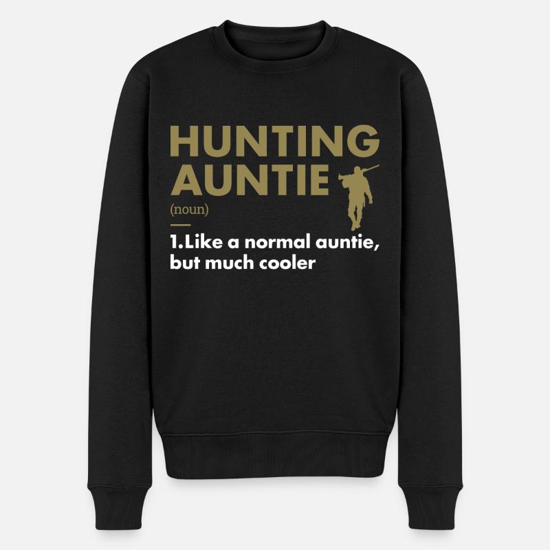 Hunter Auntie Definition Hunting - Männer Premium Bio Pullover - Schwarz