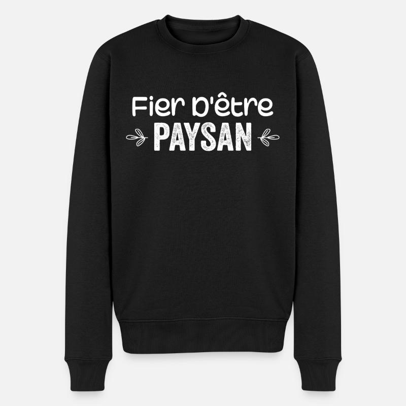 fier d'être paysan - Pull Premium bio Homme - noir