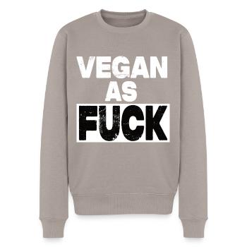 Vegan As Fuck - Männer Premium Bio Pullover - Taupe - Vorne - Nico (187cm)