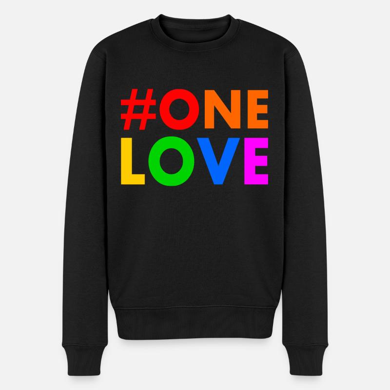 One love - Pull Premium bio Homme - noir