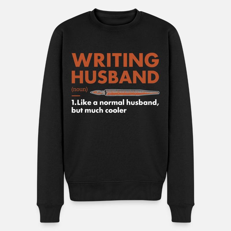 Écrivain Mari Définition Écriture - Pull Premium bio Homme - noir