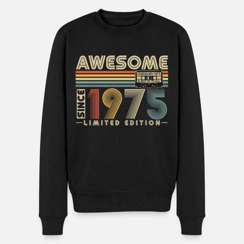 Großartig seit 1975 Jahrgang Geburtstag Retro - Männer Premium Bio Pullover - Schwarz