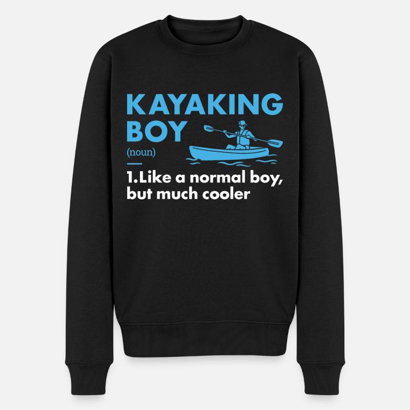 Kayaker Boy Definition Kayaking - Männer Premium Bio Pullover - Schwarz