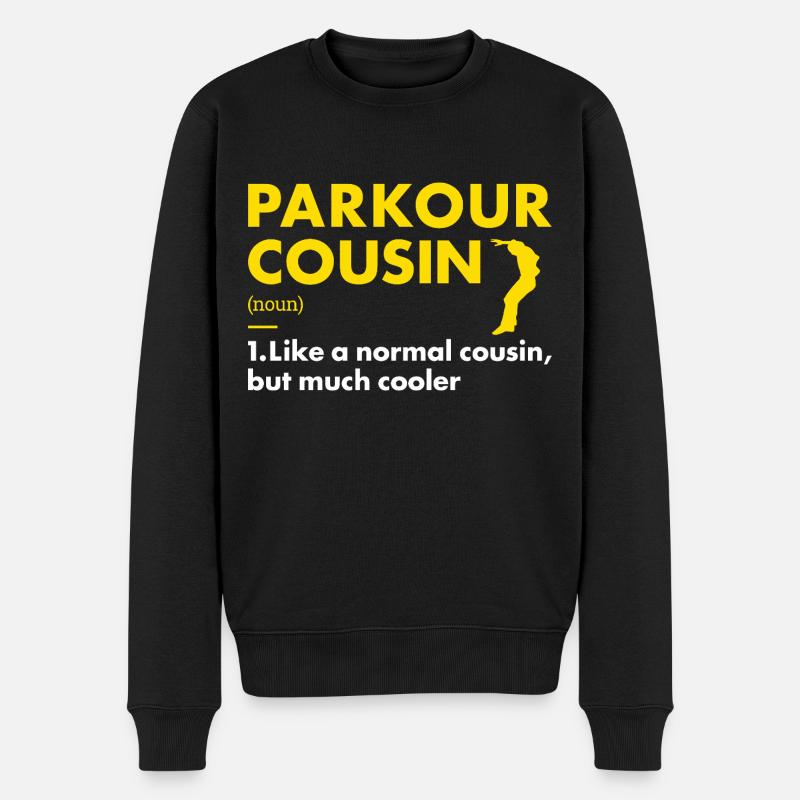 Traceur Cousin Définition Parkour - Pull Premium bio Homme - noir