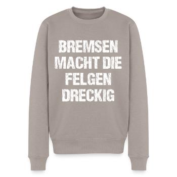 Bremsen macht die Felgen dreckig - Männer Premium Bio Pullover - Taupe - Vorne - Nico (187cm)