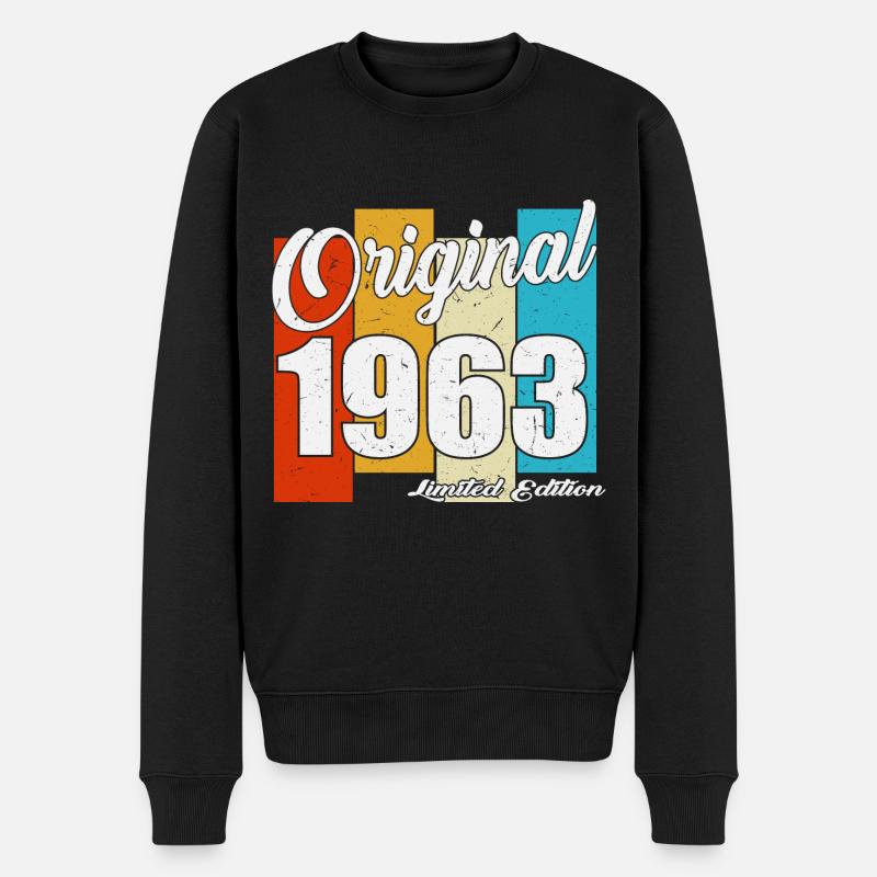 Original 1963 Jahrgang Vintage Geburtstag Retro - Männer Premium Bio Pullover - Schwarz