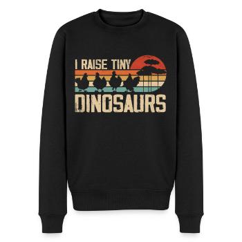 Ich ziehe winzige Dinosaurier auf Vintage Retro Huhn - Männer Premium Bio Pullover - Schwarz - Vorne - Nico (187cm)