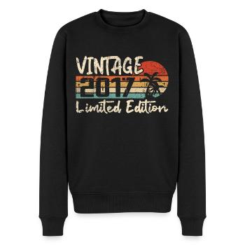Vintage 2017 Millésime 2017 Cadeau D'anniversaire - Pull Premium bio Homme - noir - Devant - Nico (187cm)