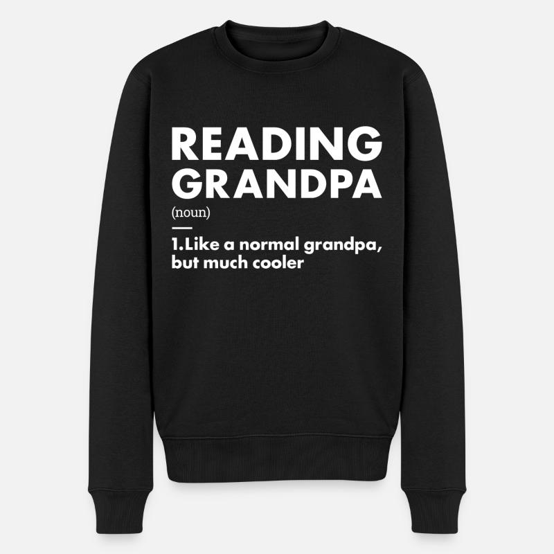 Lecteur Grand-père Définition Lecture - Pull Premium bio Homme - noir
