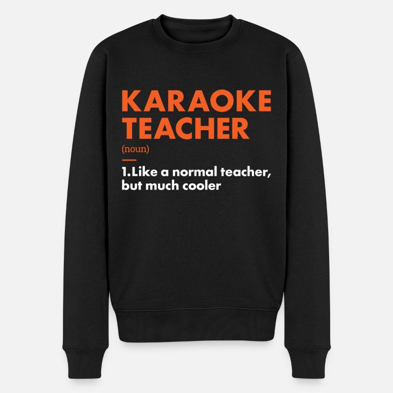 Singer Teacher Definition Karaoke - Männer Premium Bio Pullover - Schwarz