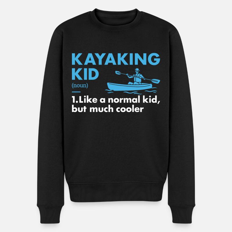 Kayaker Kid Definition Kayaking - Männer Premium Bio Pullover - Schwarz