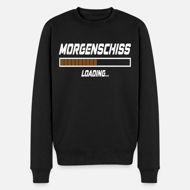 Morgenschiss Loading... - Männer Premium Bio Pullover - Schwarz