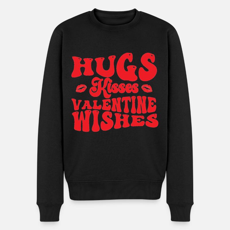 Câlins Bisous Saint-Valentin Souhaits - Pull Premium bio Homme - noir