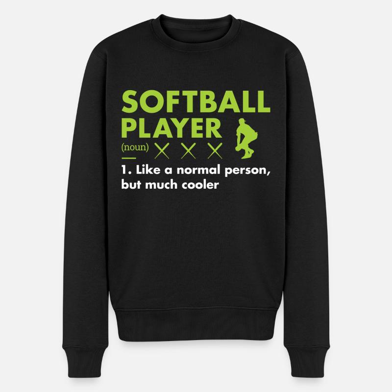 Sport Player Definition Softball - Männer Premium Bio Pullover - Schwarz
