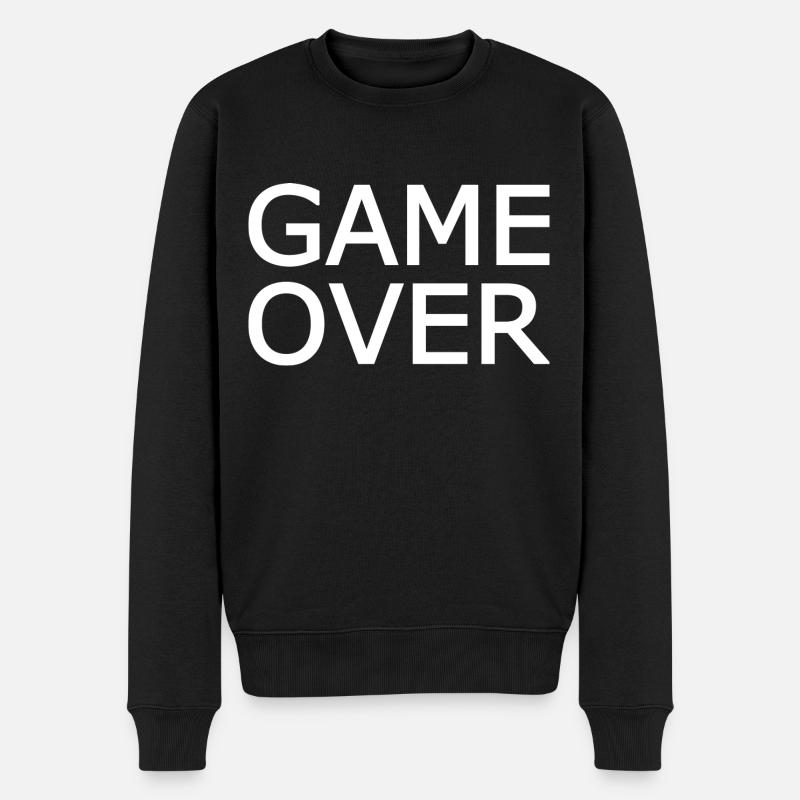 Game over - Männer Premium Bio Pullover - Schwarz