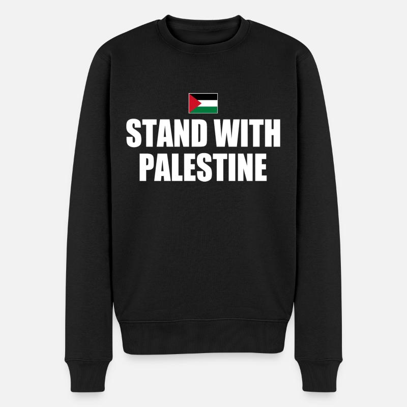 I stand with palestine - Männer Premium Bio Pullover - Schwarz