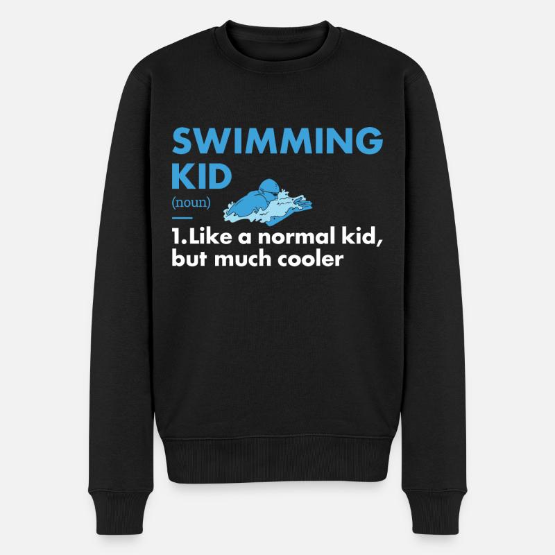 Sport Kid Swimming - Männer Premium Bio Pullover - Schwarz