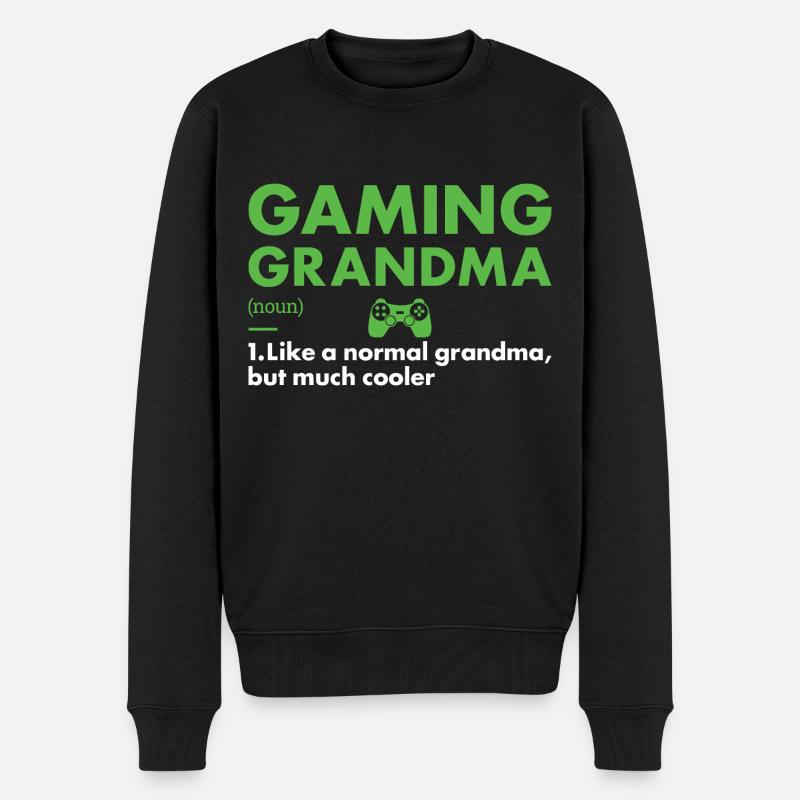 Gamer Grand-mère Définition Jeux - Pull Premium bio Homme - noir