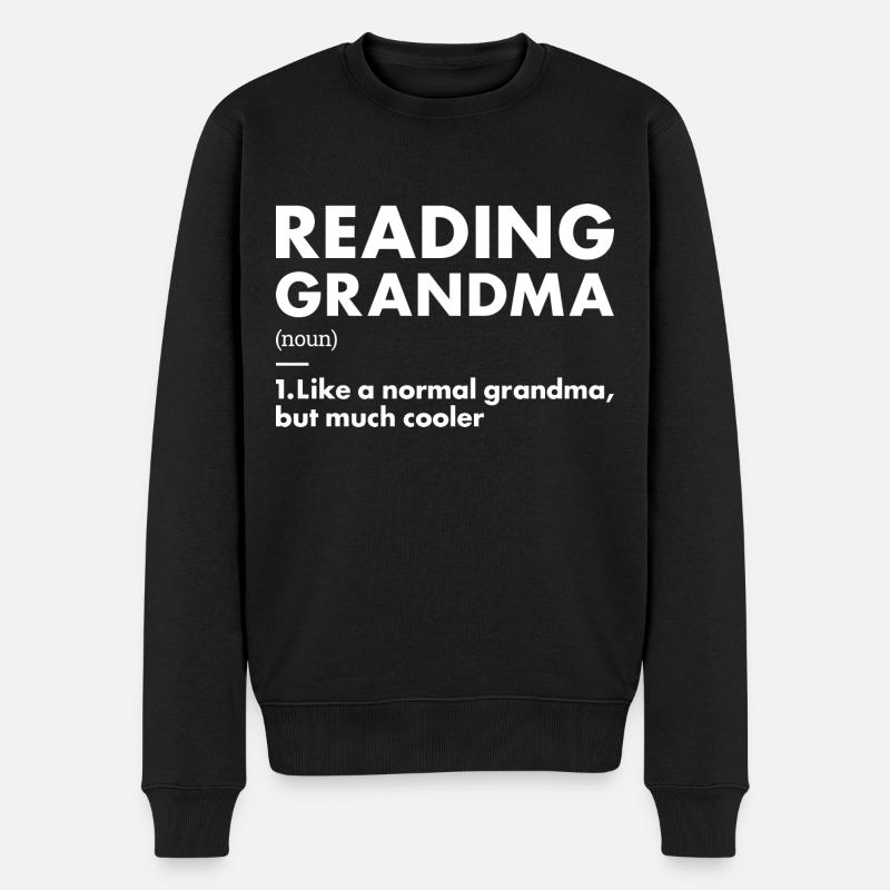 Reader Grandma Definition Reading - Men's Premium Organic Jumper - black