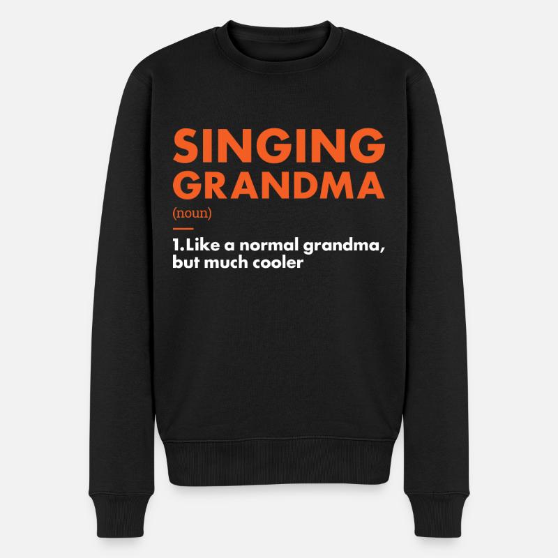 Singer Grandma Definition Singing - Männer Premium Bio Pullover - Schwarz