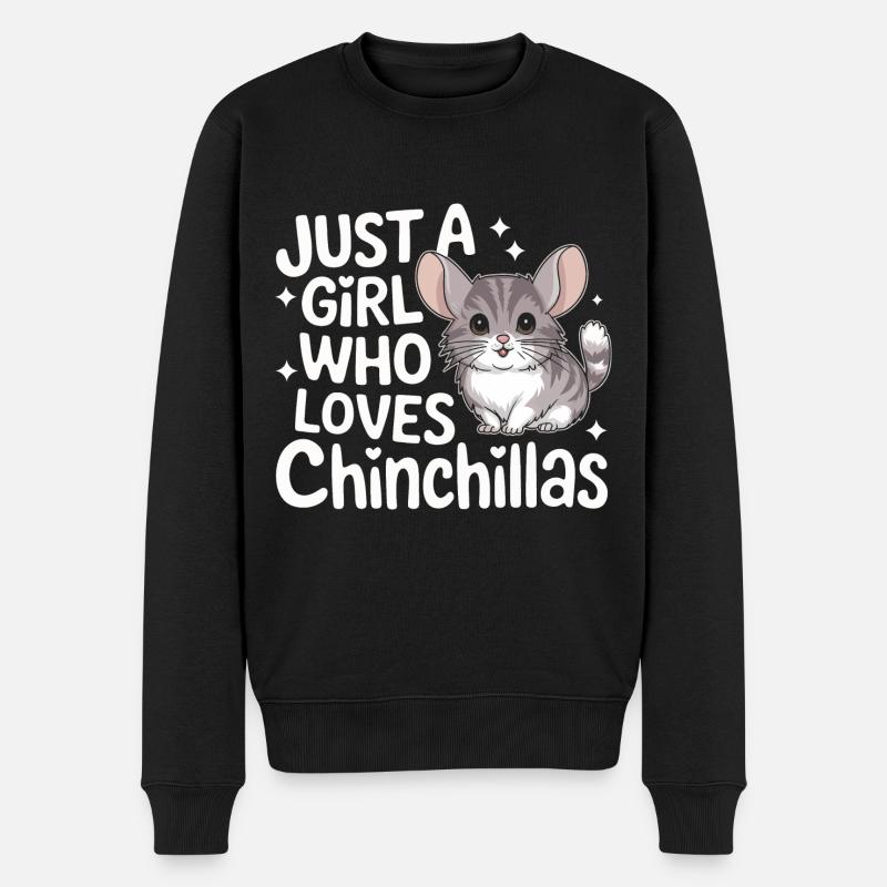 Chinchilla Chinchillas Maus - Männer Premium Bio Pullover - Schwarz