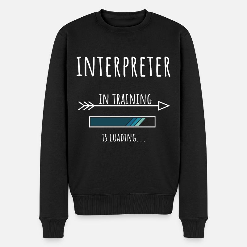 Interpreter in Ausbildung Geschenk Dolmetscher - Männer Premium Bio Pullover - Schwarz