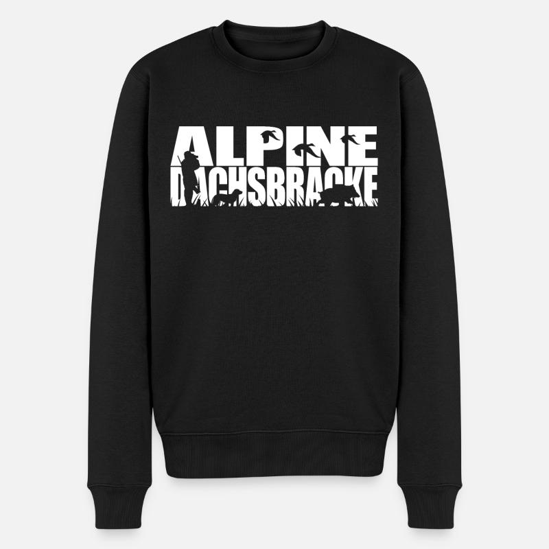 ALPINE DACHSBRACKE Jagdhunde Jagdhund Wilsigns - Männer Premium Bio Pullover - Schwarz