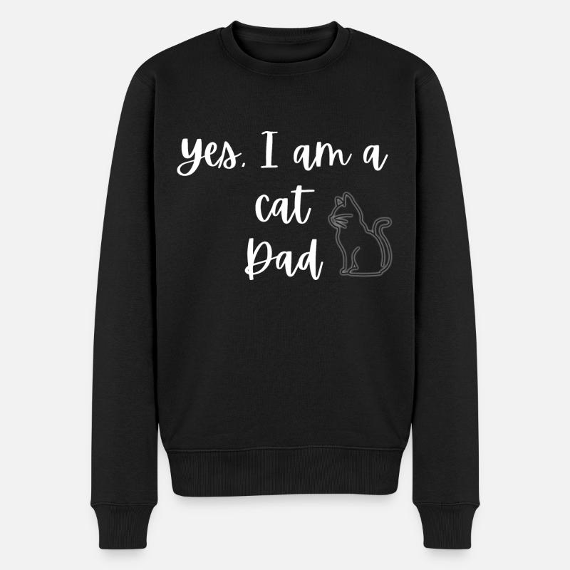 Papa chat - Pull Premium bio Homme - noir