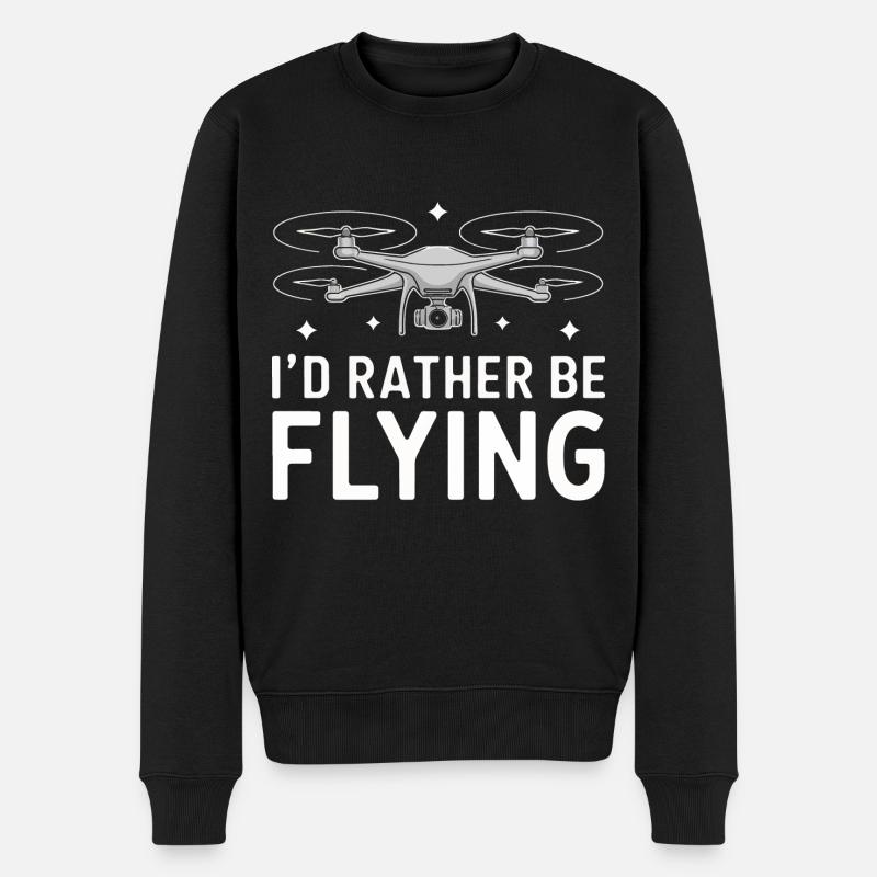 Dronen Pilot Quadrocopter Drone - Männer Premium Bio Pullover - Schwarz