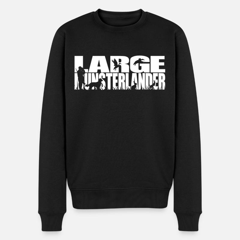 LARGE MUNSTERLANDER Jagdhunde Jagdhund Wilsigns - Männer Premium Bio Pullover - Schwarz