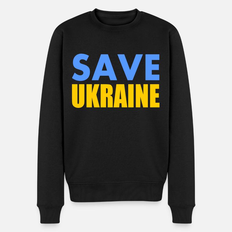Save ukraine - Männer Premium Bio Pullover - Schwarz