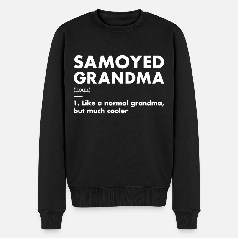 Samoyed Grandma Definition - Männer Premium Bio Pullover - Schwarz