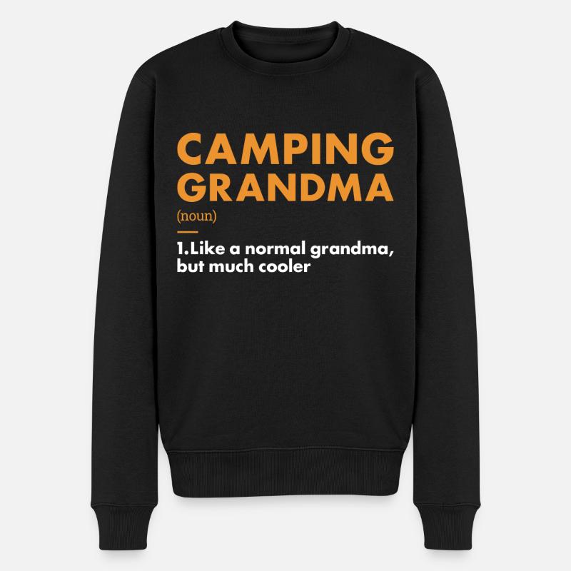 Camper Grandma Definition Camping - Männer Premium Bio Pullover - Schwarz