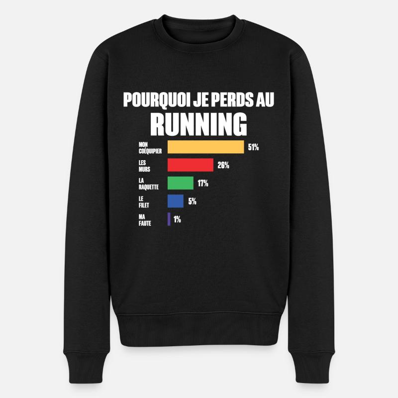 Maillot Running Perdant Humour Joueur De Run - Pull Premium bio Homme - noir