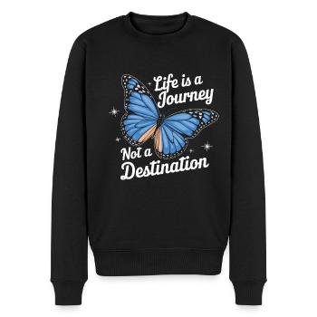 Schmetterling Monarchfalter Bunt Schmetterlinge - Männer Premium Bio Pullover - Schwarz - Vorne - Nico (187cm)