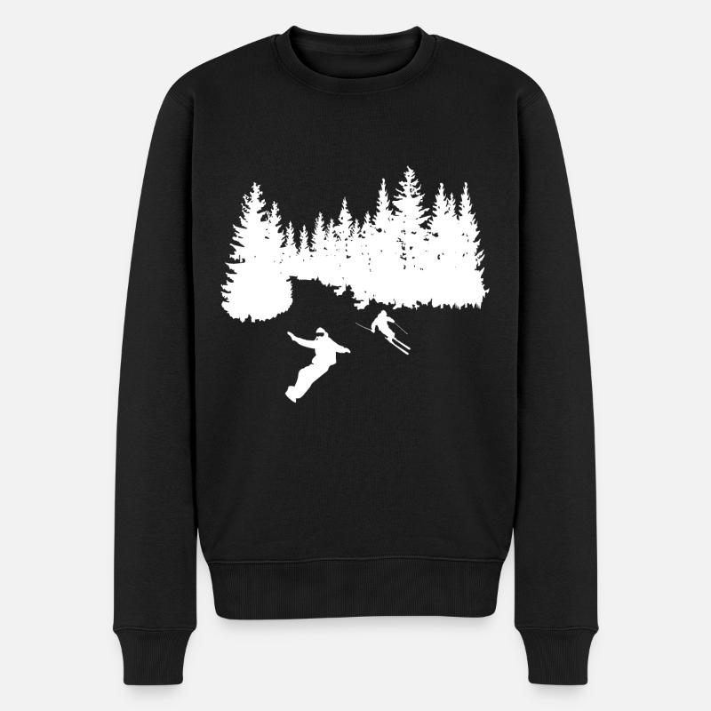 Trees - Snowboarding - Skiing - (4) - Men's Premium Organic Jumper - black