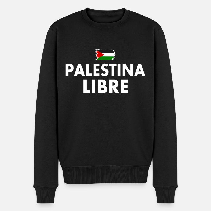 palestina libre - Männer Premium Bio Pullover - Schwarz