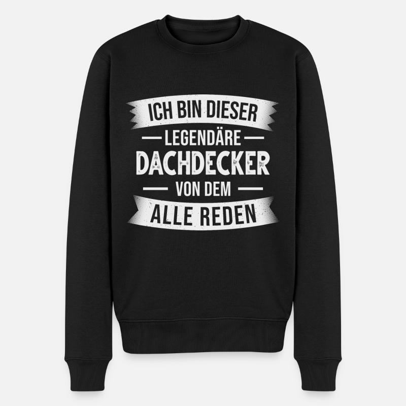 Dachdecker Handwerker Zimmermann - Männer Premium Bio Pullover - Schwarz