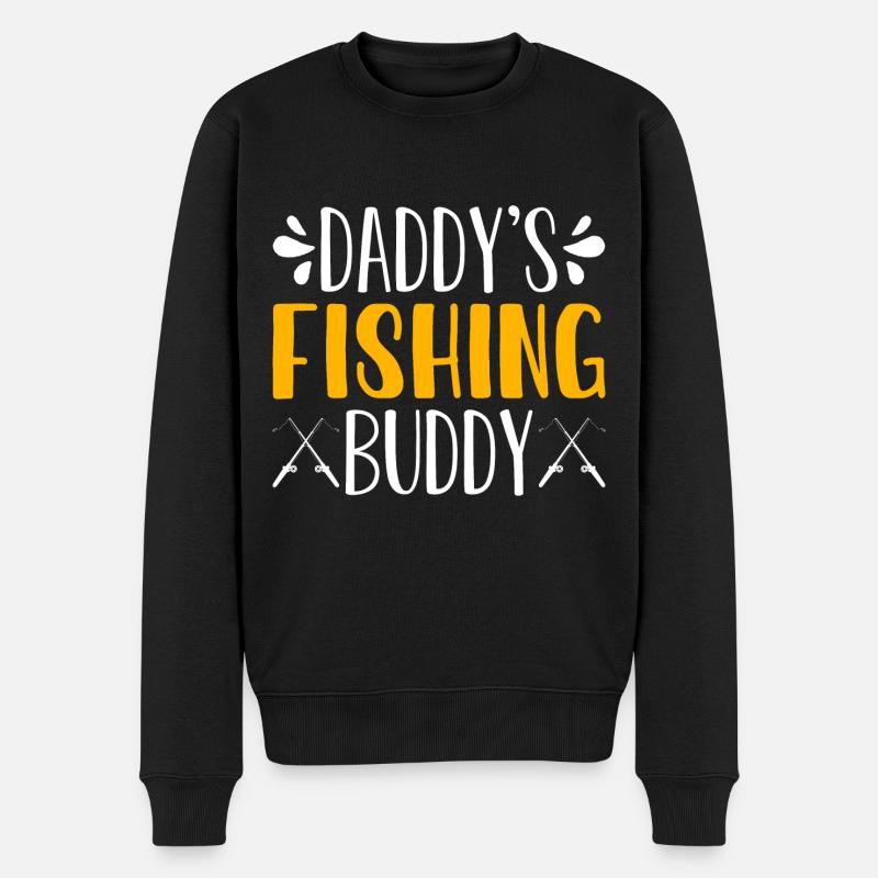 Daddy's fishing buddy - Männer Premium Bio Pullover - Schwarz