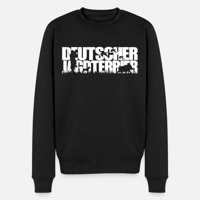 DEUTSCHER JAGDTERRIER Jagdhunde Jagdhund Wilsigns - Männer Premium Bio Pullover - Schwarz