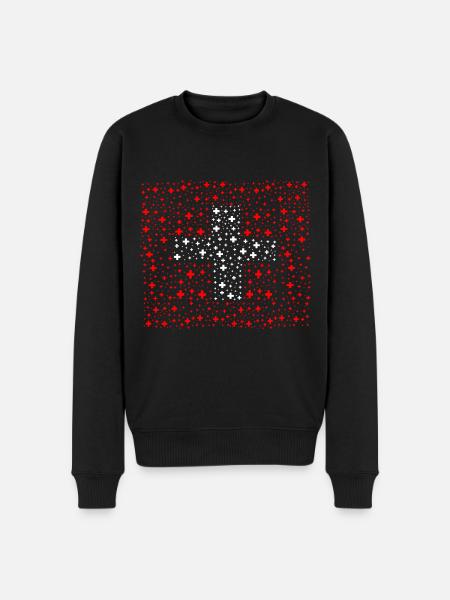 Schweiz T-shirt Geschenkidee - Männer Premium Bio Pullover - Schwarz
