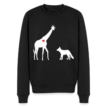 Giraffe Gewaltfreie Kommunikation - Männer Premium Bio Pullover - Schwarz - Vorne - Nico (187cm)