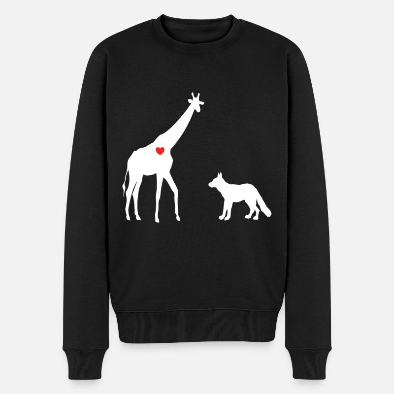 Giraffe Gewaltfreie Kommunikation - Männer Premium Bio Pullover - Schwarz