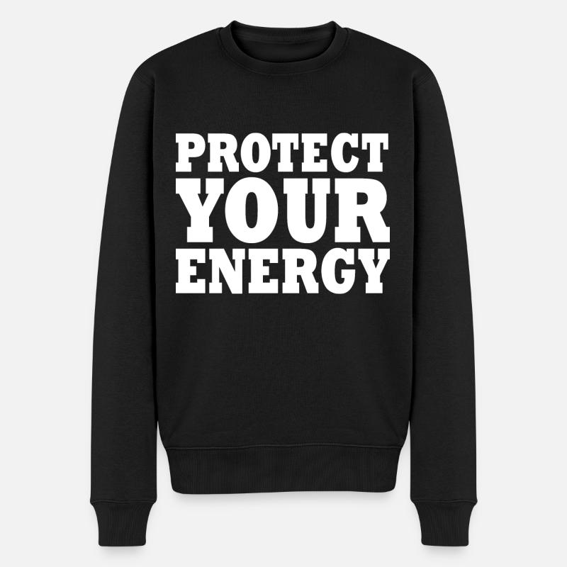 Protect your energy - Männer Premium Bio Pullover - Schwarz