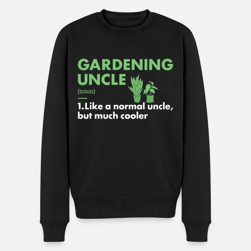 Gardener Uncle Definition Gardening - Männer Premium Bio Pullover - Schwarz