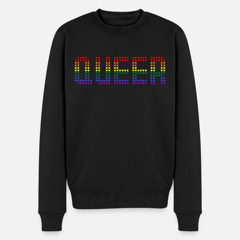 Queer Rainbow - Männer Premium Bio Pullover - Schwarz