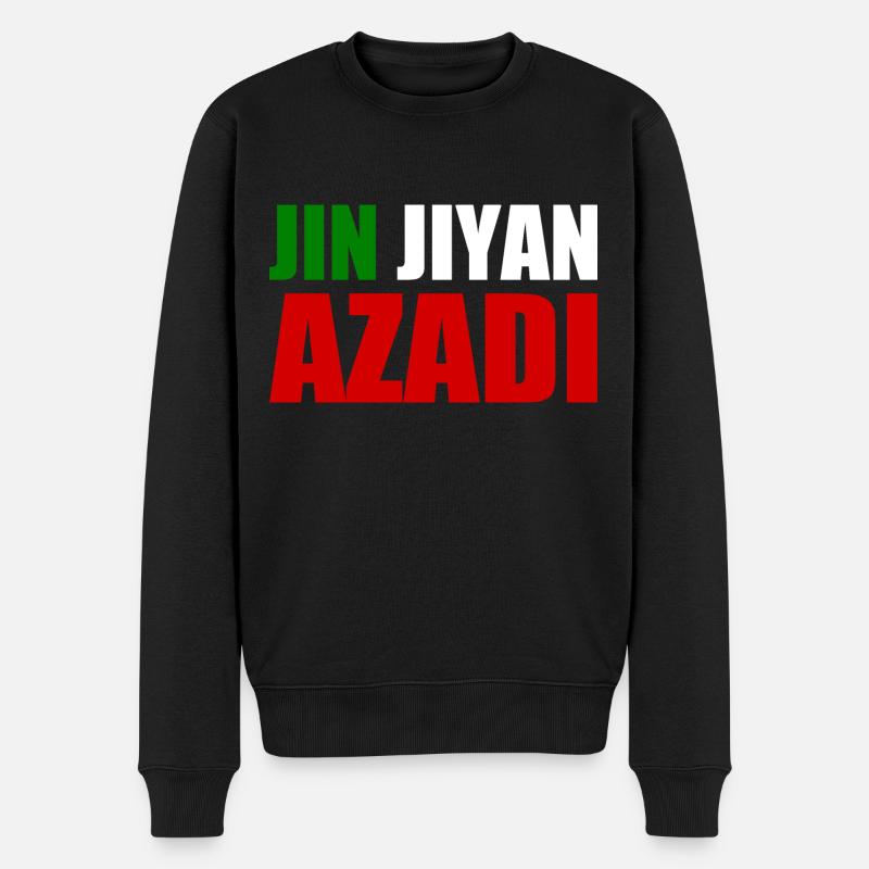 jin jiyan azadi - Männer Premium Bio Pullover - Schwarz