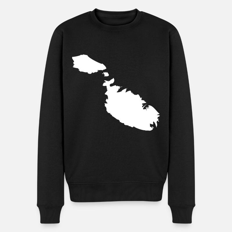 Malta Landkarte Flagge - Männer Premium Bio Pullover - Schwarz