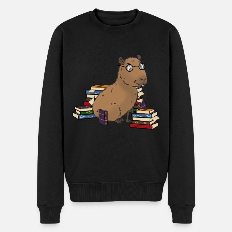 Capybara avec lunettes - Pull Premium bio Homme - noir