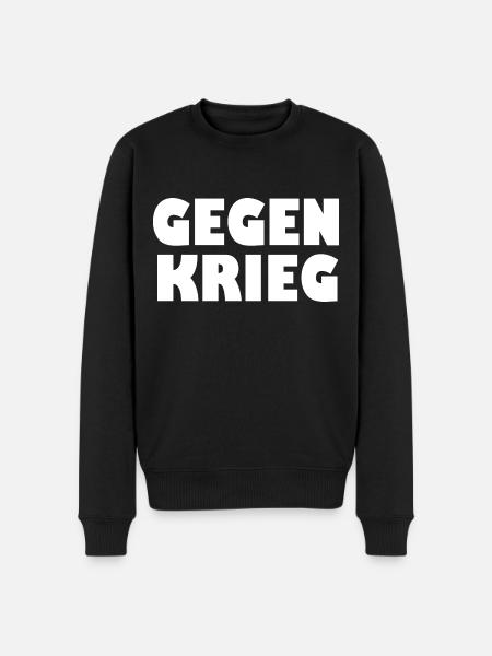 Gegen krieg - Männer Premium Bio Pullover - Schwarz